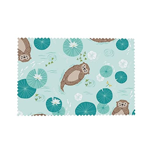 Otters Printed Placemat Set Of 4 Non-Slip Place Mats Washable Dining Table Mat Heat Resistant Farmhouse Placemat For Table Decor Kitchen #TOP7