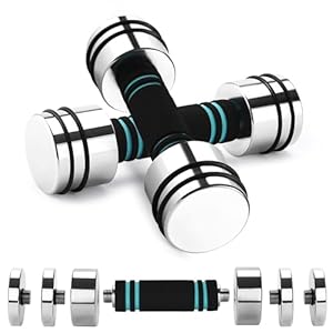 FEECCO – Mancuernas ajustables, 10/15/20 libras, par de 2 juegos de pesas para gimnasio en casa