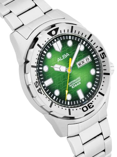 ALBA Stainless Steel Men's Analog Wristwatch Al4443X1, Dial Color-Green, Band Color-Silver - Image 3