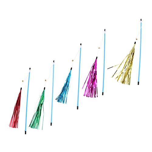 FRCOLOR 15pcs Cat Teasing Sticks Lightweight and Portable Interactive Playthings for Indoor Cats Promotes Exercise and Bonding