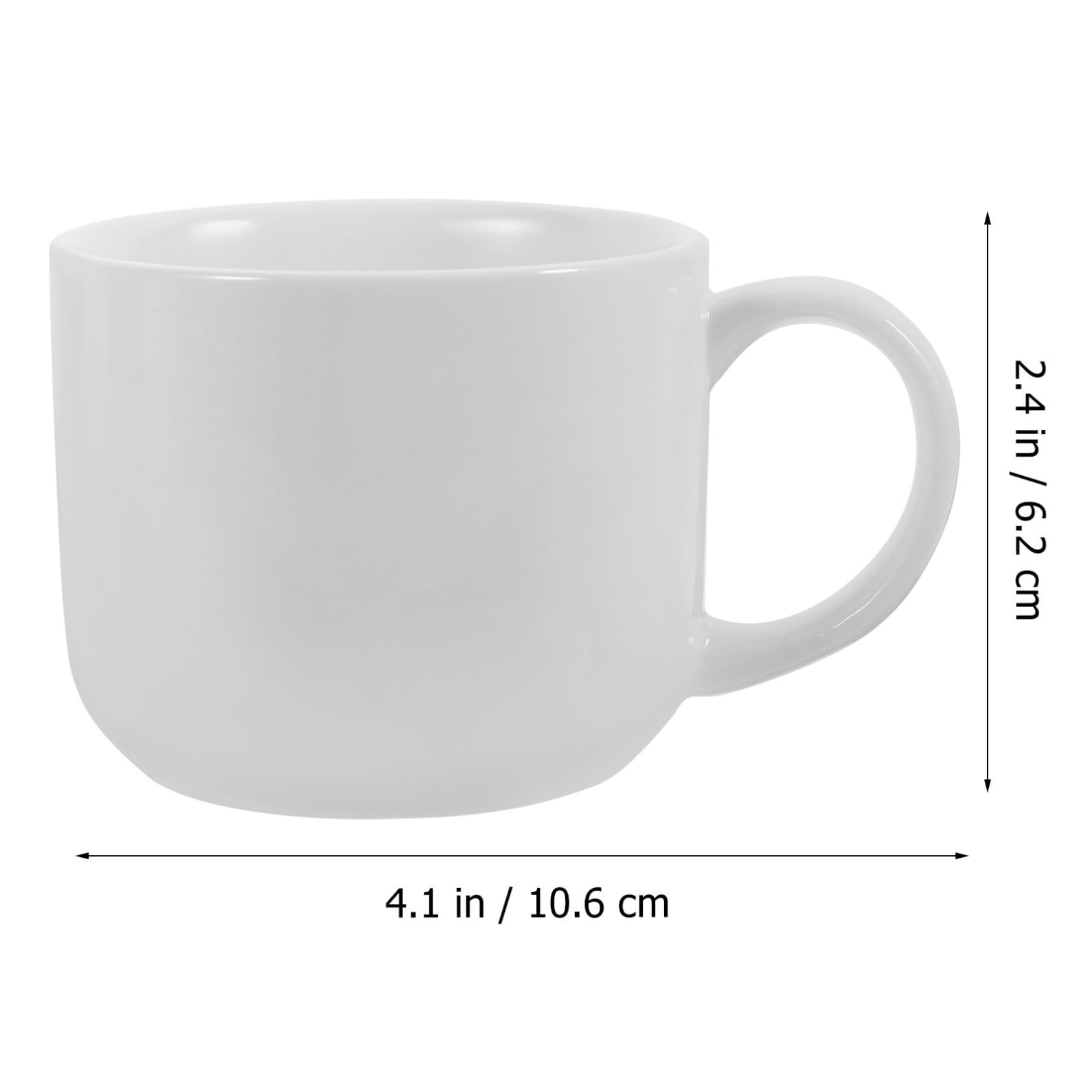 Zerodeko Tazas de Cerámica Bordes Suaves Juego de 4 para Café y Agua con Soporte de Hierro Blanco y Diseño Resistente, Adecuado para Cafeterías y Panaderías