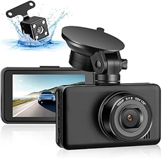 Dash Cam Front and Rear with WiFi, 1080P FHD Dash Camera for Cars, Dual Dashcam with 3 Inch Display, 170° Wide Angle, Parking Monitor, G-Sensor, Loop Recording, Super Night Vision, Support 128GB Max