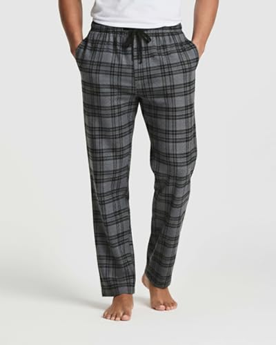 Image of Real Essentials 3 Pack: Men's Soft Cotton Flannel Pajama Pants PJ Lounge Bottoms Elastic Waist Pockets (Big and Tall)
