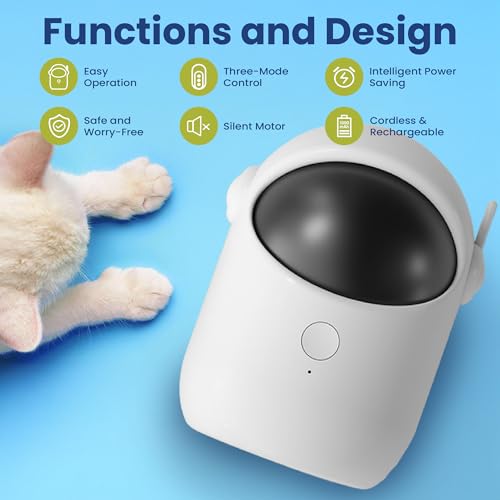 PAWSPIK Automatic Laser Cat Toy, Rechargeable Interactive Cat Toy, White - Image 2