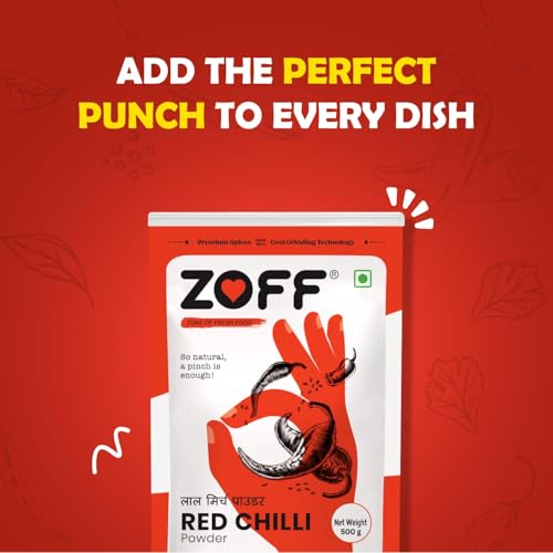 Image of Zoff Red Chilli Powder with Natural Oils | Premium-Quality, Pure & Unadulterated Lal mirch powder - Sourced from Hand-Picked Red Chillies | Freshness & Aroma Preserved | Mirchi Powder 600gms (3*200g)