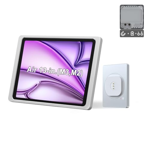 EMONITA Magnetic Wall Mount with Charging Case A10 for iPad Air 13-Inch (M2). 100-250V AC 18W Quick Charge, Strong Magnets, 360 Rotation