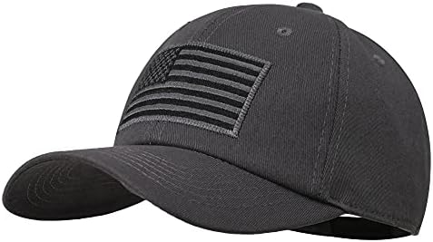 American Flag Hat Men Women Adjustable USA Baseball Cap Low Profile Plain Dad Hat Outdoor Ball Cap Dark Gray