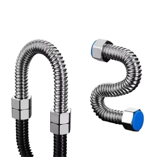 Manguera de ducha corrugada flexible antitorsión en acero inoxidable 6