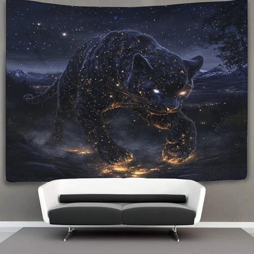 Tapisserie léopard 3D pour cacher un mur abîmé déco tissu 150x200