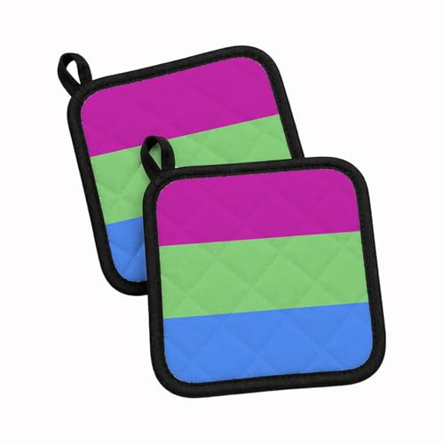Agarraderas para ollas con diseño polisexual pride de 7.5 x 7.5 pulgadas 2