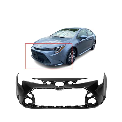 Image of Compatible with Toyota Corolla 2020-2022 Front Bumper Cover | Without Parking Sensor Holes, Sedan, Hybrid, Ready to Paint, OEM 52119F2921, TO1000459