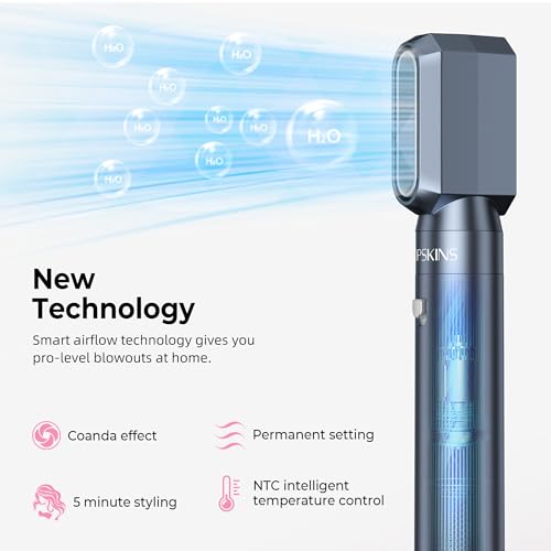 Image of 6 in 1 Blow Dryer Brush Set, 1000W Hot Air Brush with 2 Auto-Wrap Curlers, Negative Ion Hair Styler for Drying, Straightening & Volumizing, Anti-Frizz Styling Tool