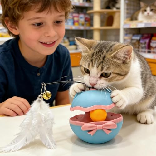 Jouet électrique pour chat interactif avec baguette rétractable rotative - 4