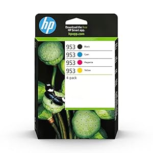 HP 6ZC69AE 953 Original Ink Cartridges, Black/Cyan/Magenta/Yellow, Multipack