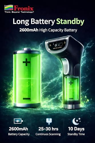 Image of FB1300W 2.4GHz Wireless Barcode Scanner (Barcode & QR Code) in 2D and 1D Both Wireless and Wired (Rechargeable) Linking | Induction Scanning with Integrated Lighting |