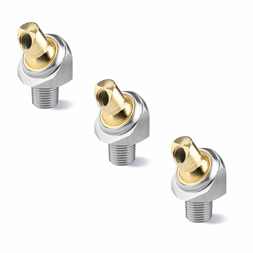 SWMIRCANT 3 Pcs 1/4" M6 PT 304 Stainless Steel Brass Coolant Nozzle, Adjustable Oblique Hole High Pressure Cooling Nozzle, for Jewelry Carving Lathe, Milling, CNC Machine Industrial Nozzle