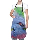 nonebrand Krönte Taubenfedern Vogel Unisex Küche Kochschürze mit 2 Taschen Professionelle verstellbare Kochschürze für Backen Garten Restaurant BBQ