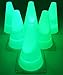 GlowCity Light-Up Soccer Training Cones - 6 x 7-inch Super-Bright LED Agility Drill Cones - for Basketball, Athletics and Glow-in-The-Dark Practice - Batteries Included (6 Pack) (Green)