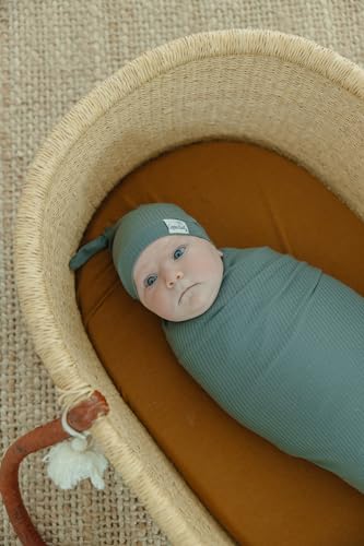 Image of Copper Pearl Swaddle Blankets for Newborns | Soft Stretchy Receiving Blankets for Boys and Girls | Large 46 x 46 Inch Baby Blankets | Lightweight and Breathable Swaddles | Moss
