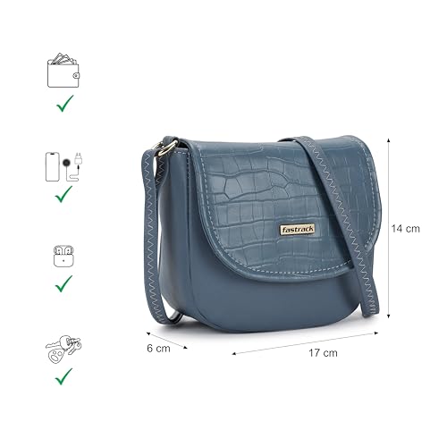 Image of Fastrack Puff Sling with Detachable Pouch | Faux-Leather Women's Handbags | Sling for Casual Carry