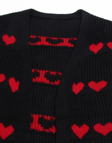 Image of Alsol Lamesa Women's Long Sleeve Heart Cardigan Sweaters V Neck Open Front Knit Coat