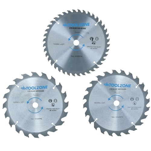Lames de scie circulaire TCT 190mm avec 20, 24 et 40 dents pour bois TE598