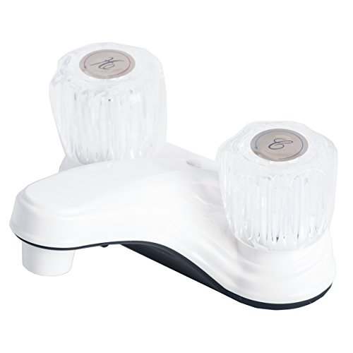 Laguna Brass 2000AWT RV Mobile Home Non-Metallic Centerset Lavatory Faucet, White Finish