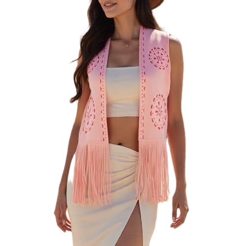 Chaleco bohemio sin mangas para renovar vestidos básicos con estilo hippie