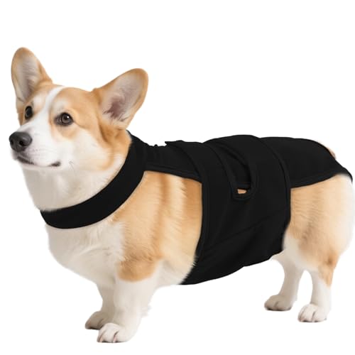 Image of QBLEEV Female Dog Diapers with Adjustable Suspenders - Washable Sanitary Panties for Dogs in Heat or Incontinence, Escape-Proof Reusable Pet Period Underwear Onesie for Small to Large Breeds