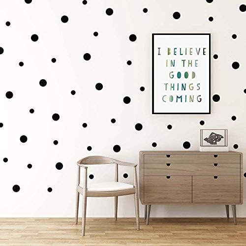 Dot Wall Decals, H2MTOOL 320 PCS Black Circle Wall Stickers for Kids Room Decor (Black, 320 pcs)