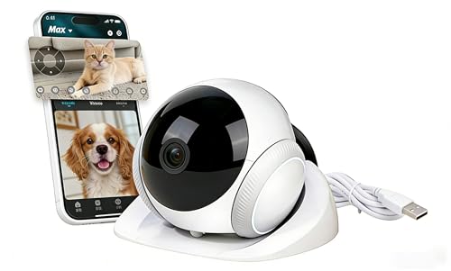 Fockety Smart Pet Camera Robot, 360° Rolling with 2-Way Audio