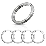 YOGAZEN 20 Stück 304 Schlüsselringe Edelstahl, Ф20mm Schlüsselring, Flache Schlüsselanhänger, Geeignet für alle Arten von Schlüsseln, DIY, Kunsthandwerk (Edelstahl Primärfarbe)