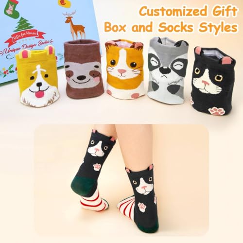 Chalier Cozy Damen Socken Tiere Lustige Bunte Socken Baumwolle mit Süße Katze Socken Geschenk für Damen Einheitsgröße (Hamster)