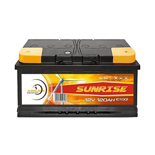 Solarbatterie 12V 120Ah Adler Wohnmobil Verbraucher Boot Wohnwagen Camping Batterie 100Ah