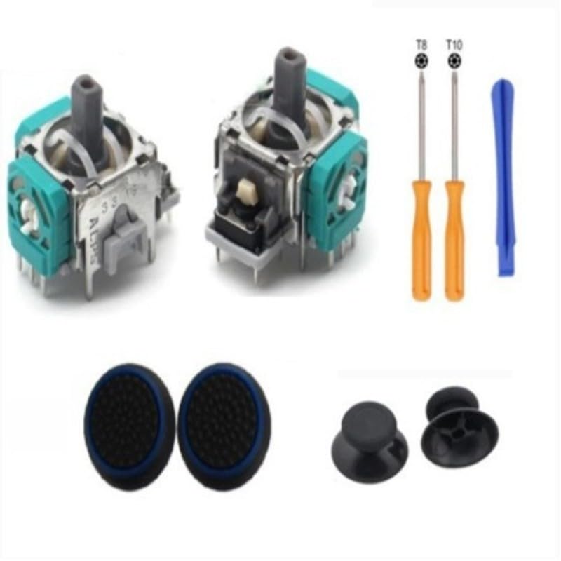 Image of Replacement Joystick for Xbox One S /X Controller, 4PCS Analog Thumbsticks, Repair Tool Kit with Screwdrivers (ToolKit-9pcs)