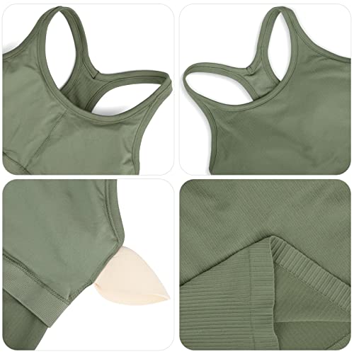 Image of sphinx cat Womens Ribbed Workout Crop Tops with Built in Bra Yoga Racerback Tank Top Slim Fit