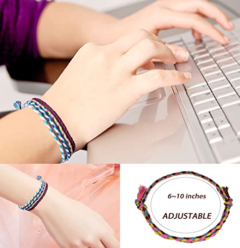 Firazio 30Pcs Woven Wrap Friendship Bracelets For Women Handmade Braided Summer Beach String Adjustable Colorful Bracelets #TOP2