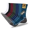 COOPLUS Mens Cotton Cushioned Crew Socks Athletic Running Moisture Wicking Performance Work Boot Socks for Men 6 Pairs