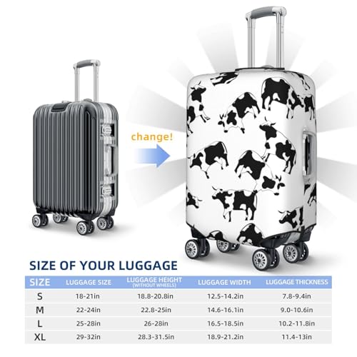 Cow Print Travel Luggage Cover Elastic Baggage Protector For Men Women Fits 29-32 Inch Luggage Suitcase Covers3
