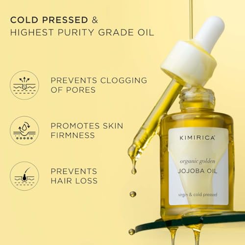 Image of Kimirica 100% pure Jojoba Oil | Virgin & Cold Pressed Oil For Hair & Skin | suitable for all Skin Type | 100% Vegan, organic golden Jojoba Oils (30ml)