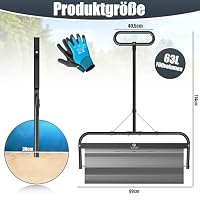 KESSER® Rasenwalze Metall befüllbar mit Wasser oder Sand mit 63 Liter Füllvolumen & 99cm breit | Gartenwalze inklusive Handschuhe | Handwalze Rasenroller Ackerwalze Walze in Anthrazit – Ansicht 2
