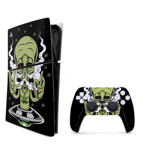 MightySkins Skin Compatible with Playstation 5 Slim Digital Edition Bundle - Come in Peace | Protective, Durable, and Unique Vinyl Decal wrap Cover | Easy to Apply | Made in The USA