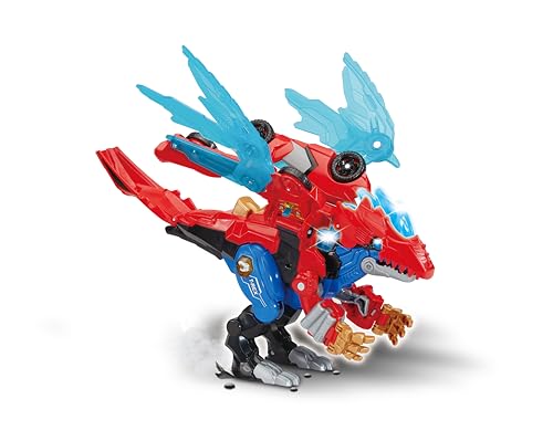 VTech Switch & Go Dinos Armour Up Dragon T-Rex Interactive Dinosaur Toy with Lights & Sound Effects Transform Dino into Dragon 2-in-1 Interactive Play For Kids 3 4 5+ Years English Version