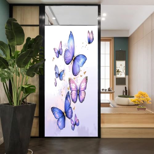 Película para ventana con diseño mariposas 17.7x23.6 pulg miniatura 4