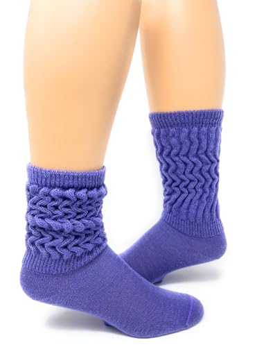 WARRIOR ALPACA SOCKS - Women's Scrunchy Slouch 100% Alpaca Wool Socks (Medium, Lavender)