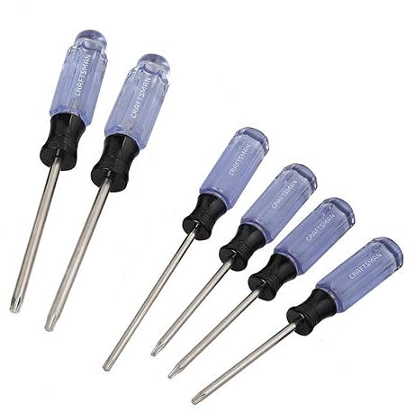 Craftsman Hand Tool Set Torx Screwdriver Set: T-10 x 3inch 41473, T-15 x 3inch 41474, T-20 x 3inch 41475, T-25 x3inch 41476, T-27 x 4inch 41479, T-30 x 4inch 41477