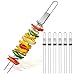 Barbecue Skewers, CMYK 6-Pack 13" Stainless Steel Grilling Skewers with Slider, Reusable Metal BBQ Shish Kabob Skewers Sticks Barbecue Skewers, CMYK 6-Pack 13" Stainless Steel Grilling Skewers with Slider, Reusable Metal BBQ Shish Kabob Skewers Sticks