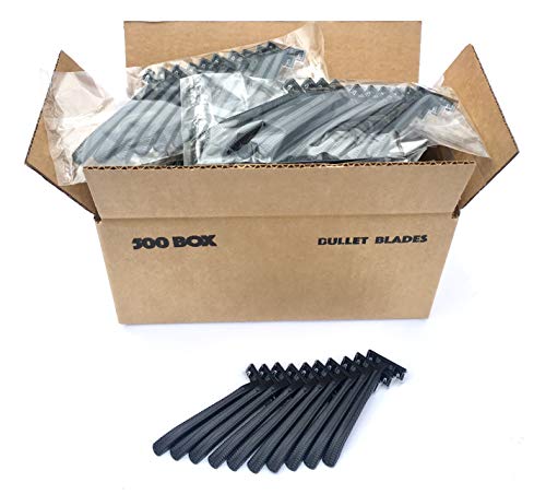 500 Box of Low-Cost Bullet Blades Black Razor Blades Disposable Stainless Steel Hospitality Quality Shavers High End Twin Blade Razors for Men and Women