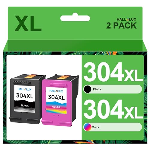 Cartouches d'encre HP 304 XL de HALLOLUX contre le séchage pour Deskjet 3760 et 2630