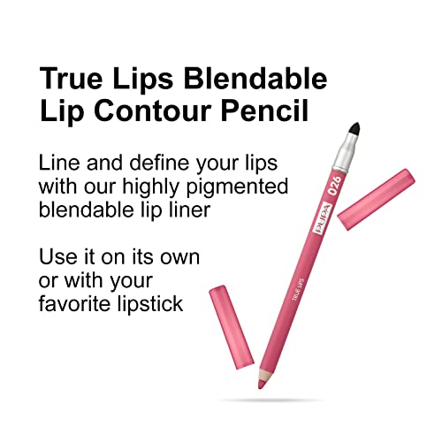 Pupa Milano True Lips Blendable Lip Contour Pencil - Dual-Ended Matte Lining Color And Brush - Creamy, Hydrating, High Pigment, Smudge Proof Formula - Paraben Free - 026 Pink - 0.042 Oz #TOP1